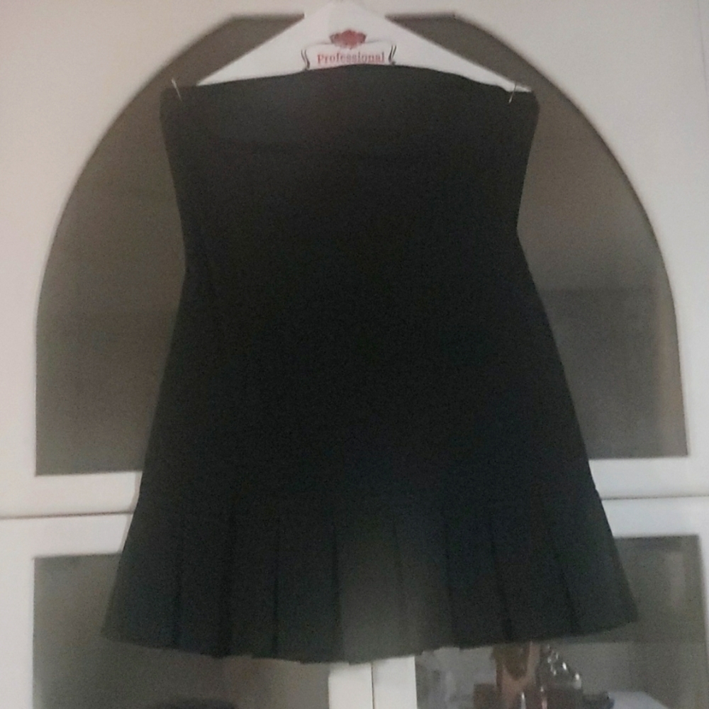 Black Jean Pleated Tube top Dress
